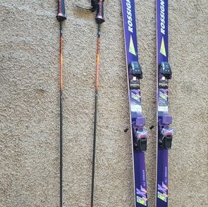 Snow Skis with Poles - 66 inches long - great condition
